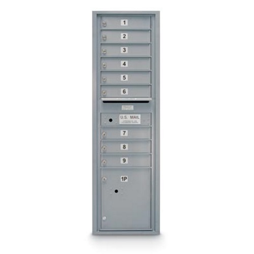 View 9 Door Standard 4C Mailbox with 1 Parcel Door